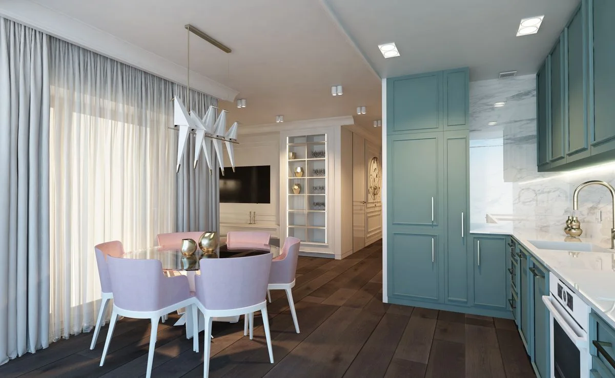 Wizualizacja wnętrza — mieszkanie 57 m², Warszawa, ujęcie 2