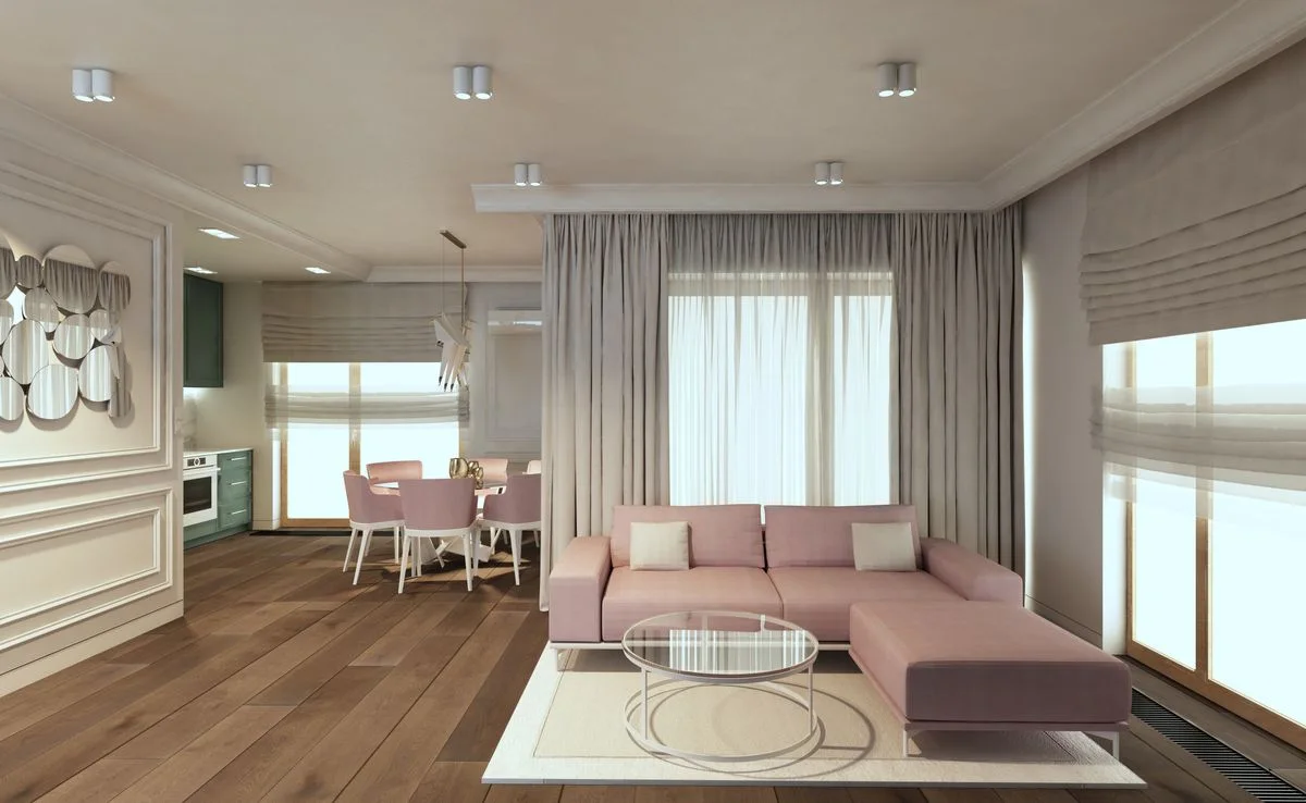 Wizualizacja wnętrza — mieszkanie 57 m², Warszawa, ujęcie 3
