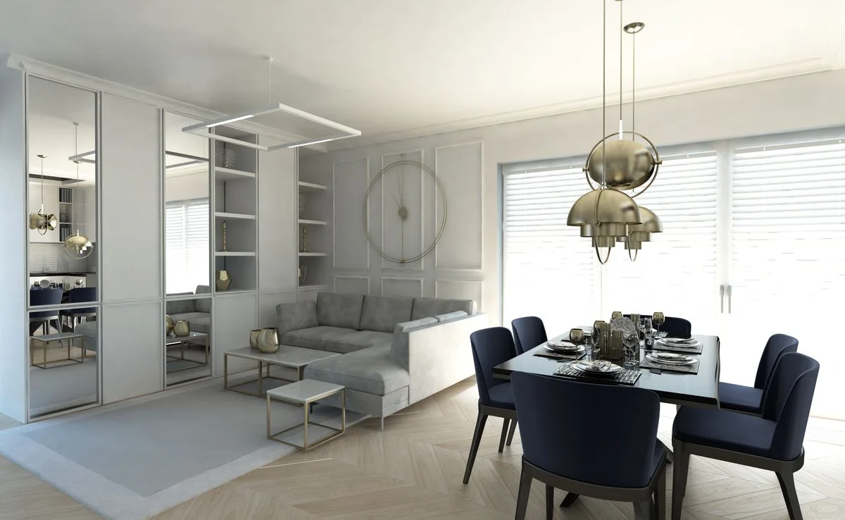 Wizualizacja wnętrza — mieszkanie 98 m², Warszawa, ujęcie 4